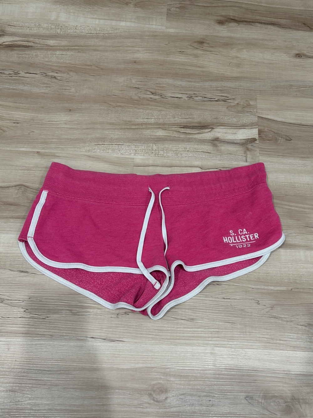 Hollister Hot Pink Terry Drawstring Shorts with White Trim